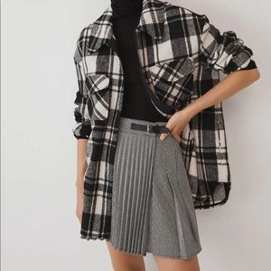 Mango Plaid pleated miniskirt (L)
